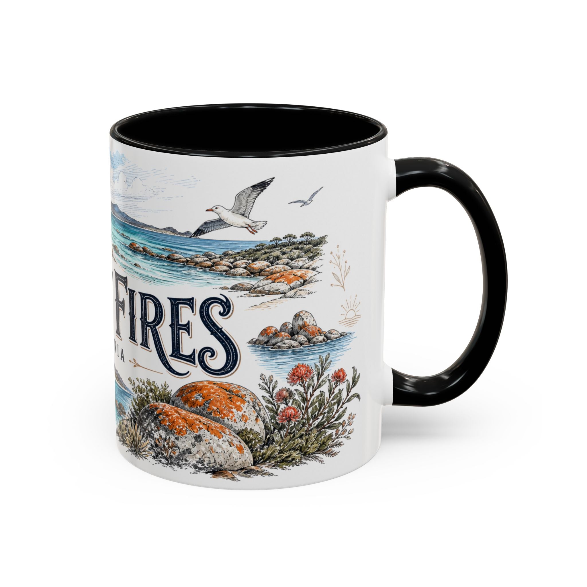 Bay of Fires Mug, Tasmania Travel Souvenir, Bucket List Gift, Accent Ceramic Coffee Mug 11oz 15oz