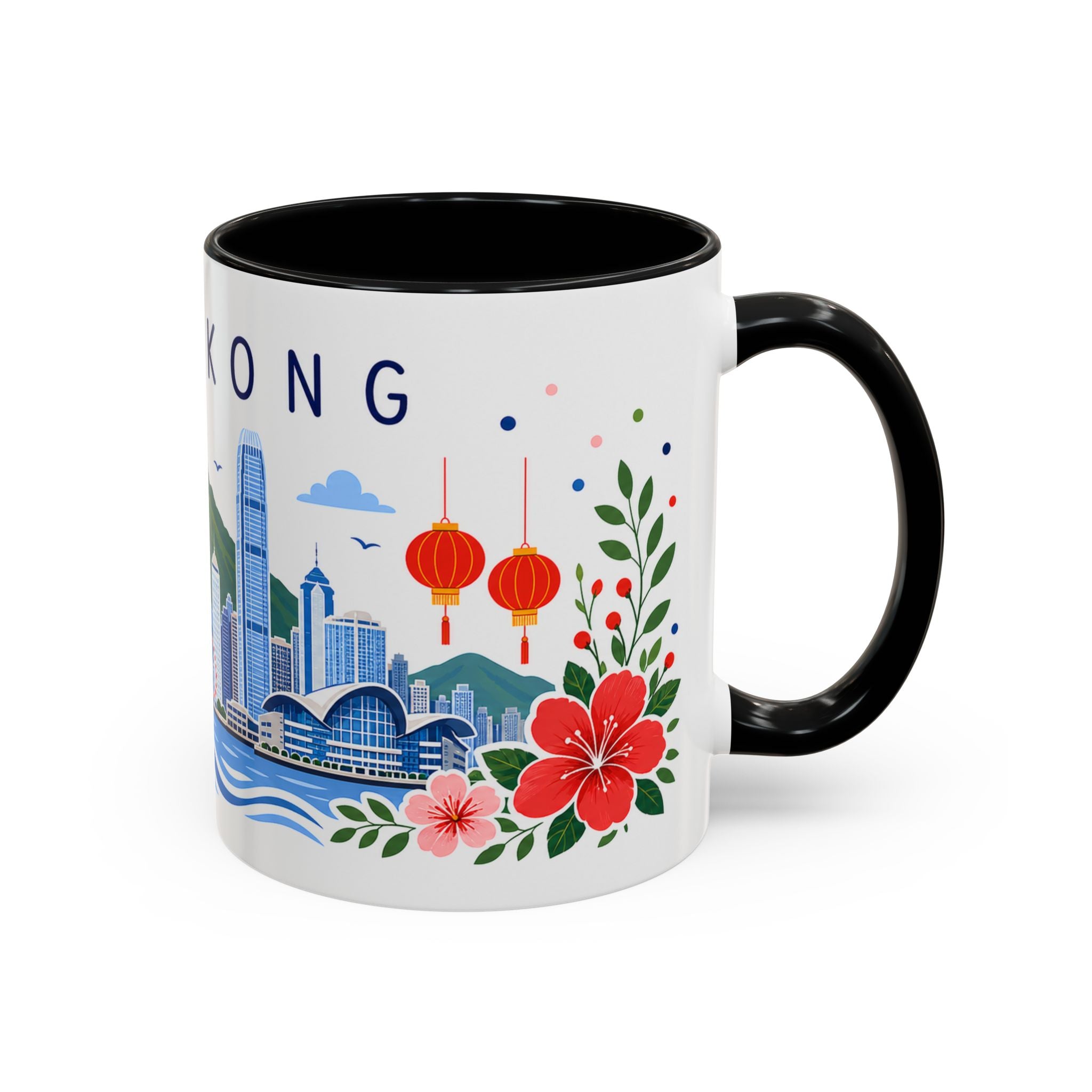Hong Kong Coffee Mug | Travel Souvenir Accent Mug | Place Gift Ceramic Cup 11oz 15oz