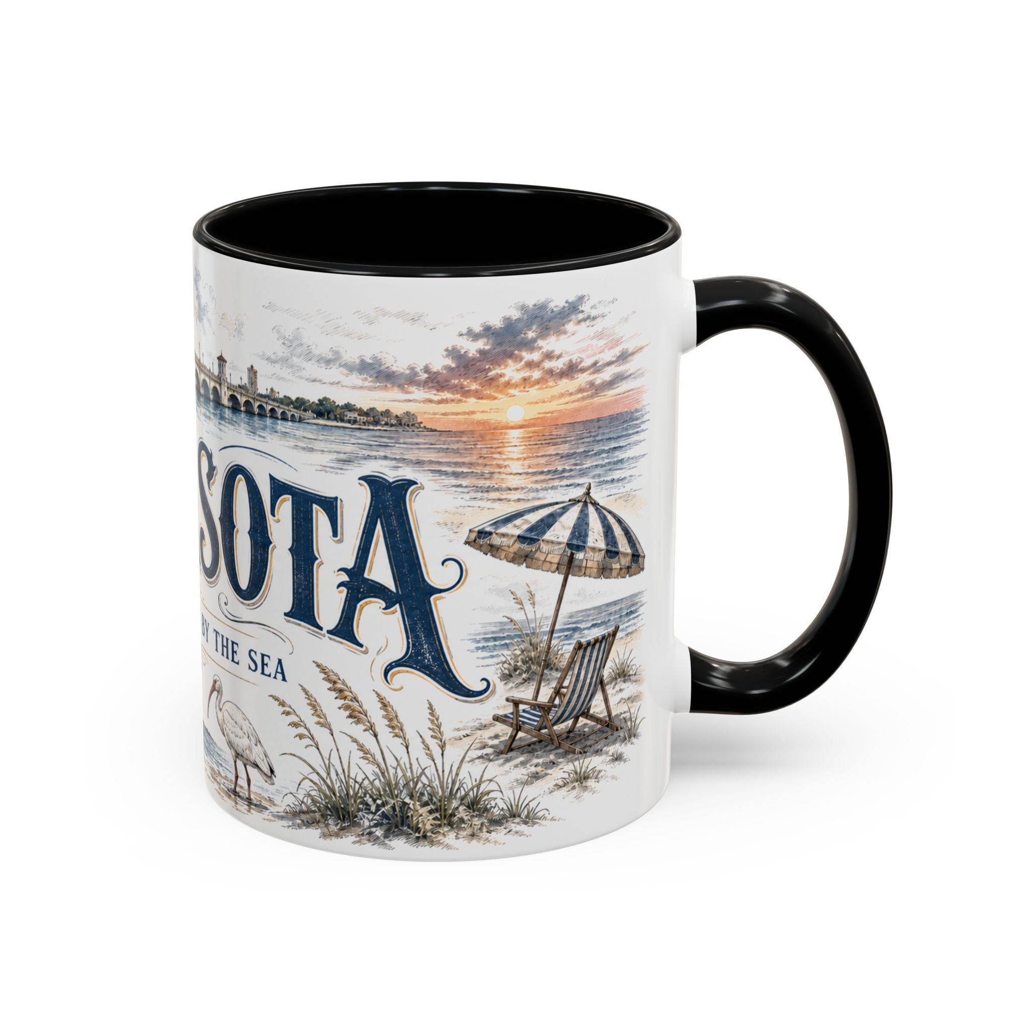 Sarasota Coffee Mug | United States Travel Souvenir | Vintage Illustrated City Gift | 11 oz 15 oz Accent Mug