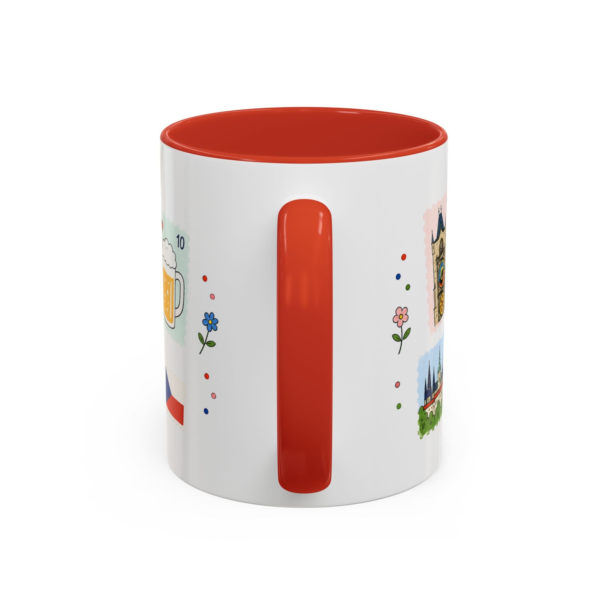 Prague Coffee Mug | Postage Stamp Collage Mug | Travel Souvenir Accent Cup 11oz 15oz