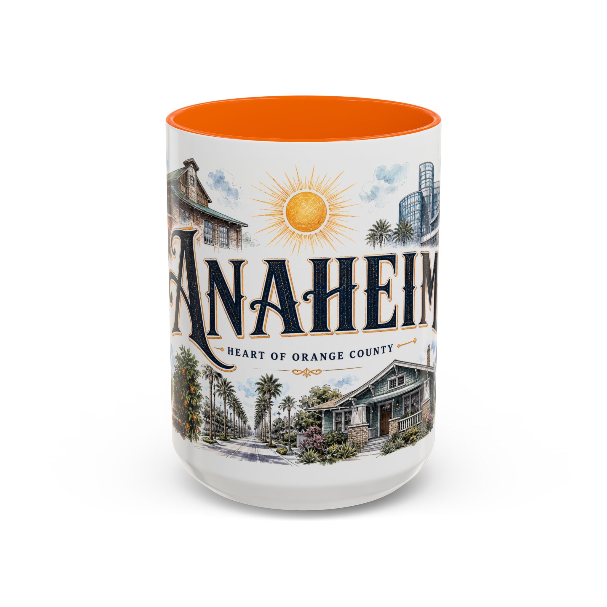 Anaheim Coffee Mug | United States Travel Souvenir | Vintage Illustrated City Gift | 11 oz 15 oz Accent Mug