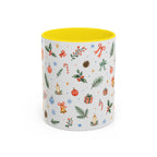 Christmas Bell Mug | Ribbon Gift Watercolor Holiday Cup | Accent Coffee Mug 11oz 15oz