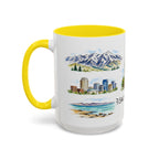 Salt Lake City Illustrated Travel Mug | City Souvenir Accent Coffee Mug | 11oz 15oz Ceramic Cup
