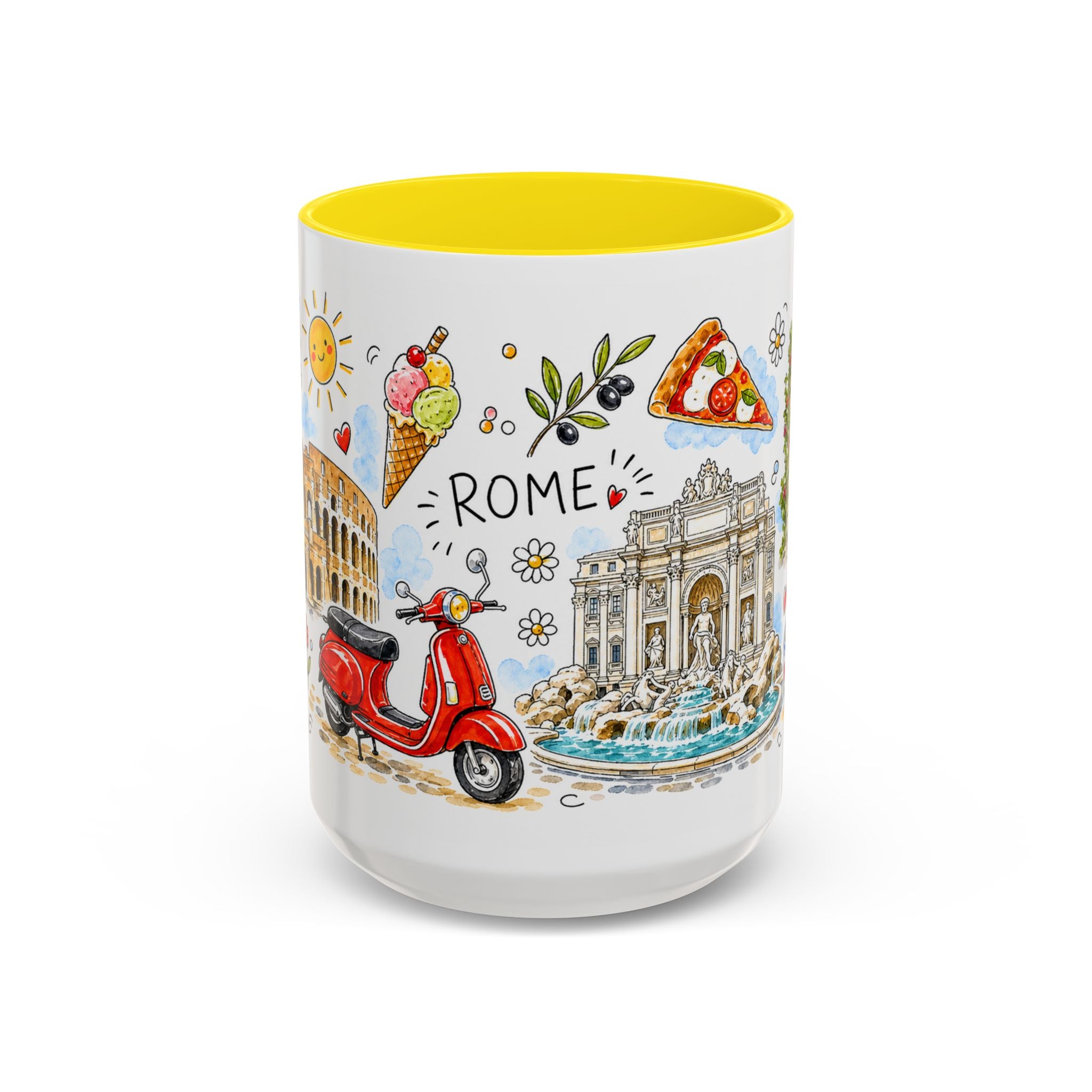 Rome Travel Mug | European City Souvenir Accent Coffee Mug | 11oz 15oz Ceramic Cup