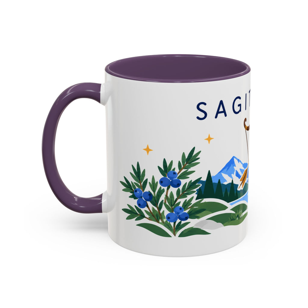 Sagittarius Zodiac Coffee Mug | Bow and Arrow Design | Astrology Birthday Gift | 11 oz 15 oz Ceramic Accent Mug