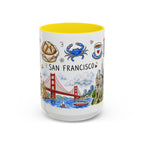 San Francisco Illustrated Travel Mug | City Souvenir Accent Coffee Mug | 11oz 15oz Ceramic Cup