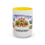 Albuquerque Illustrated Travel Mug | City Souvenir Accent Coffee Mug | 11oz 15oz Ceramic Cup