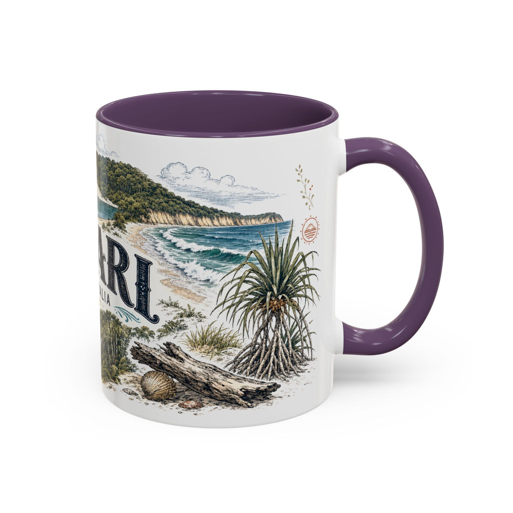 K'gari Mug, Australia Travel Souvenir, Bucket List Gift, Accent Ceramic Coffee Mug 11oz 15oz
