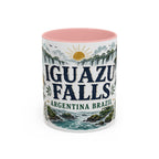 Iguazu Falls Coffee Mug | Travel Destination Souvenir Gift | Accent Color Ceramic 11oz 15oz