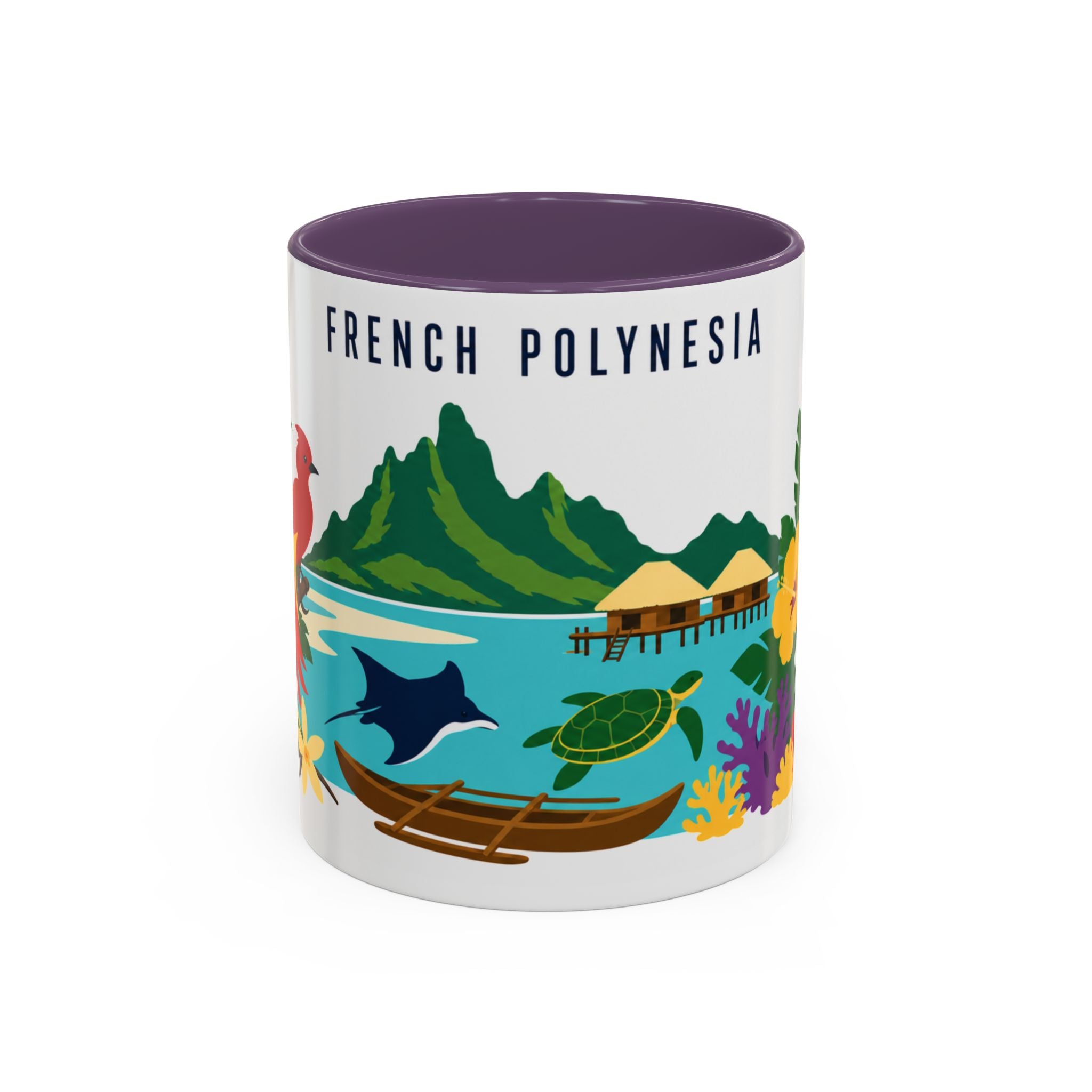 French Polynesia Coffee Mug | Travel Souvenir Accent Mug | Country Gift Ceramic Cup 11oz 15oz
