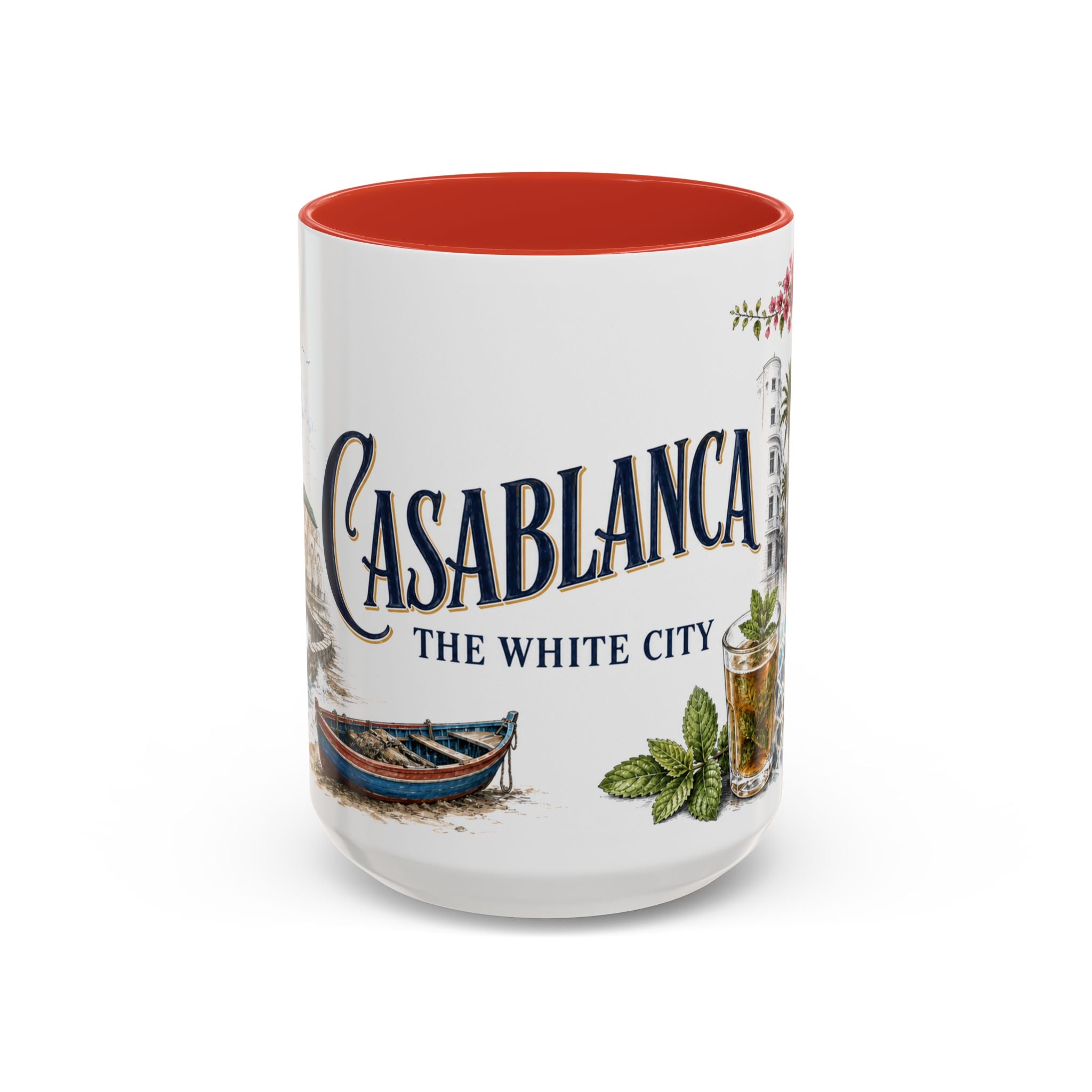 Casablanca Coffee Mug | Morocco Travel Souvenir | Vintage Illustrated City Gift | 11 oz 15 oz Accent Mug