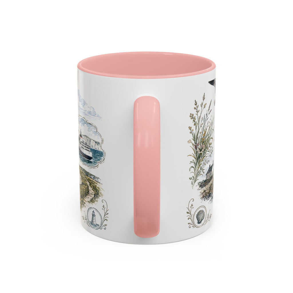 White Cliffs of Dover Mug, England Travel Souvenir, Bucket List Gift, Accent Ceramic Coffee Mug 11oz 15oz