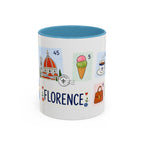 Florence Coffee Mug | Postage Stamp Collage Mug | Travel Souvenir Accent Cup 11oz 15oz