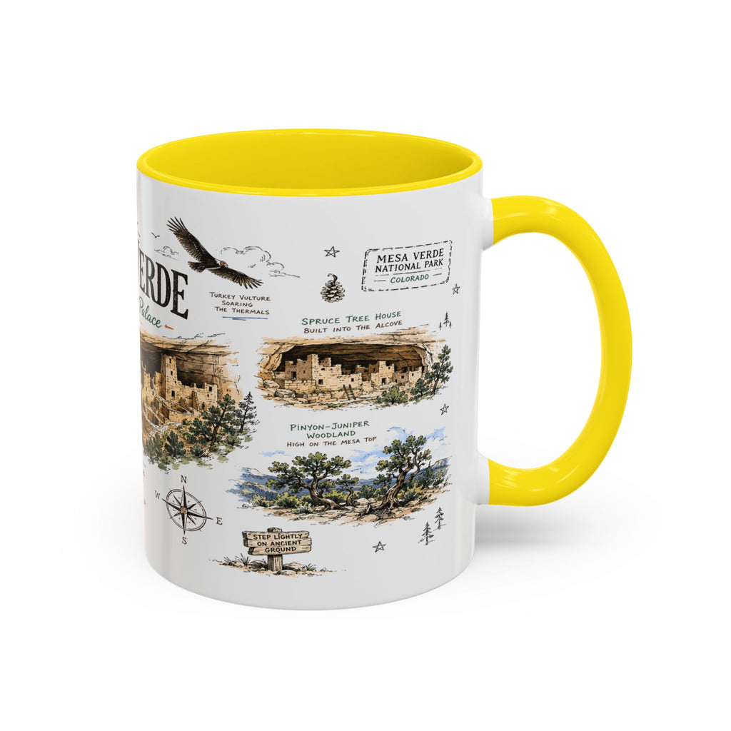 Mesa Verde National Park Coffee Mug | Colorado Ancient Cliff Dwellings Gift | Accent Color Ceramic 11oz 15oz
