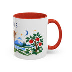 Taurus Zodiac Coffee Mug | Bull and Rose Design | Astrology Birthday Gift | 11 oz 15 oz Ceramic Accent Mug