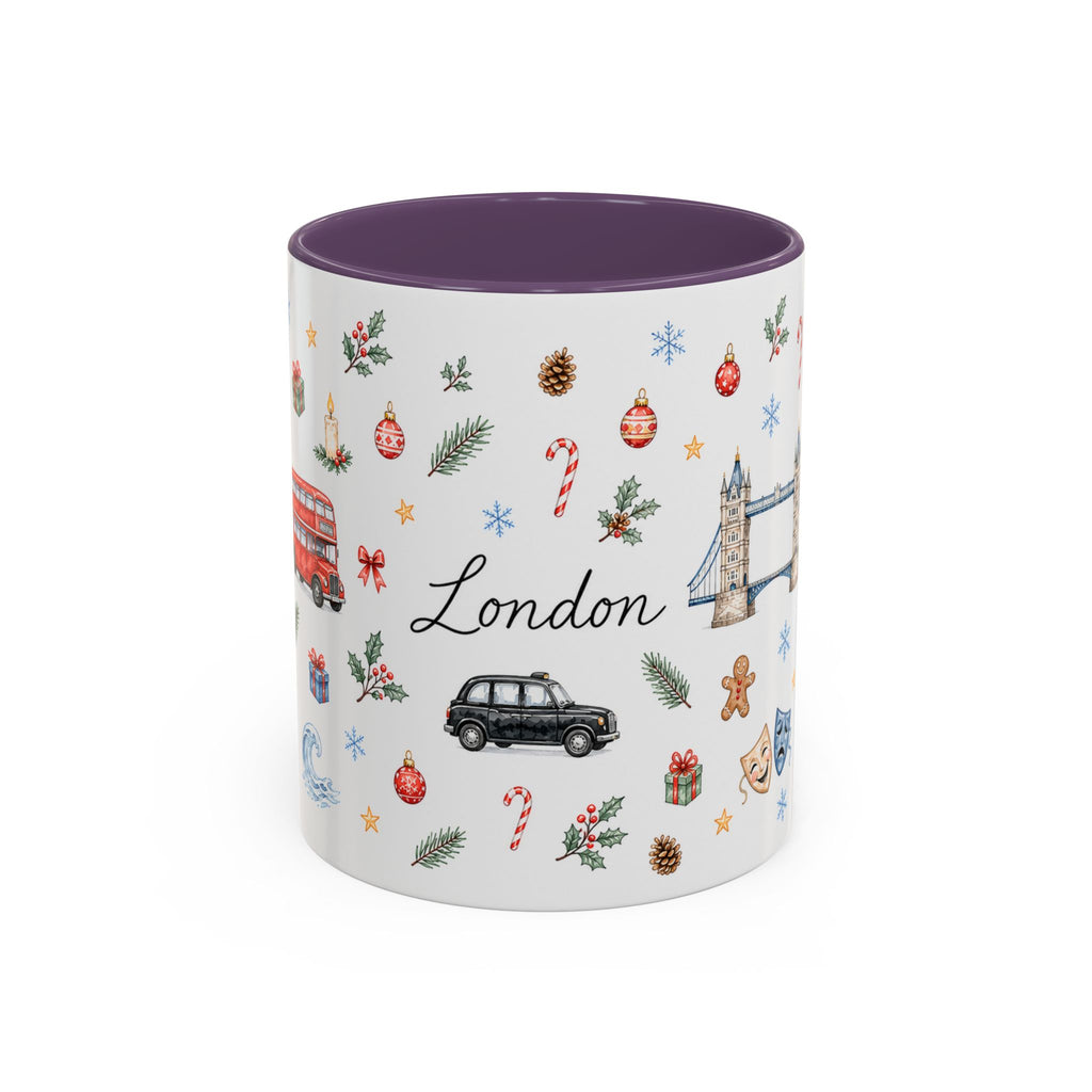 London Christmas Mug | Watercolor City Souvenir, Travel Memories, Ceramic Coffee Cup