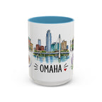 Omaha Illustrated Travel Mug | City Souvenir Accent Coffee Mug | 11oz 15oz Ceramic Cup