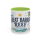 Great Barrier Reef Coffee Mug | Travel Destination Souvenir Gift | Accent Color Ceramic 11oz 15oz