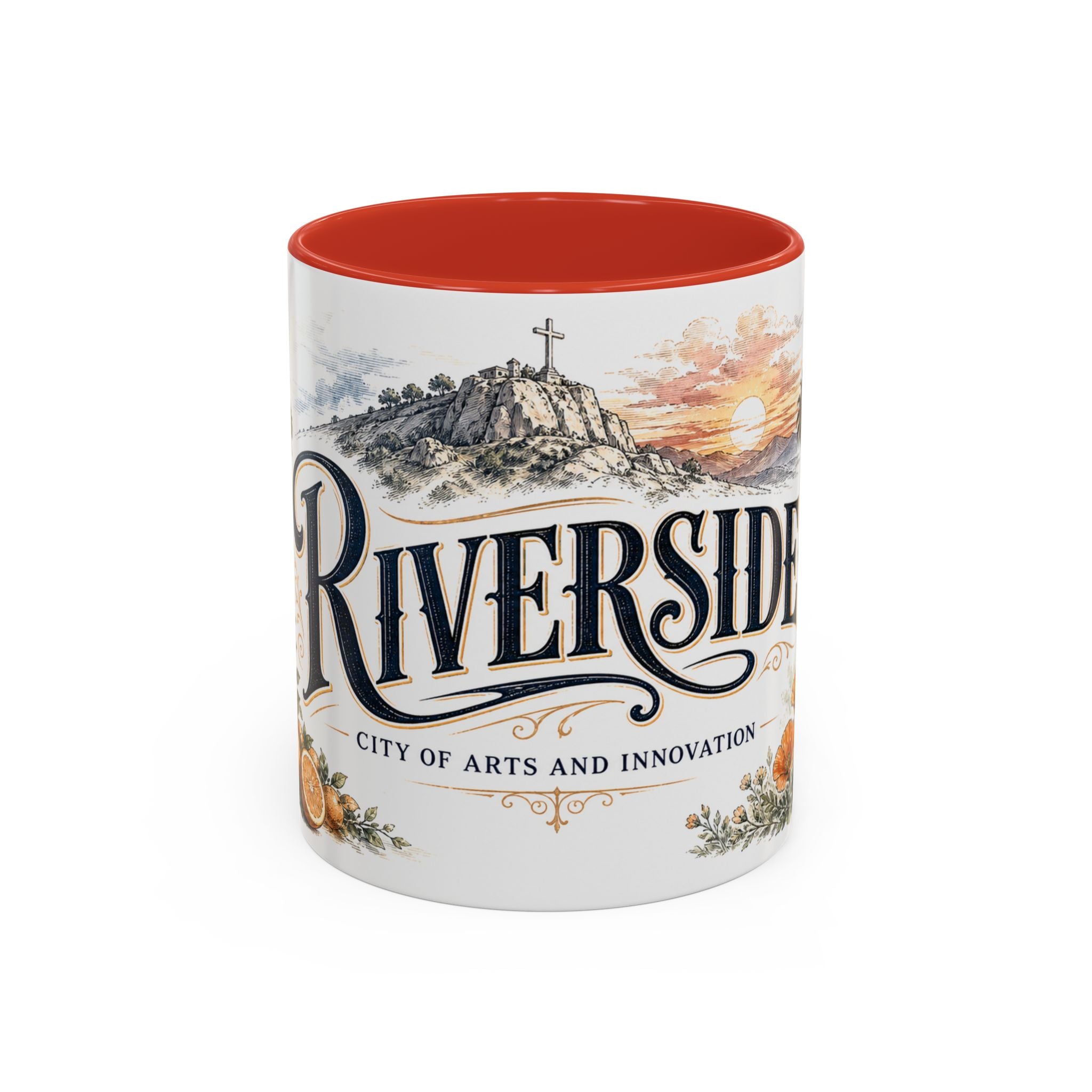 Riverside Coffee Mug | United States Travel Souvenir | Vintage Illustrated City Gift | 11 oz 15 oz Accent Mug