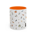 Halloween Party Mug | Ghost Black Cat Candy Watercolor Gift | Accent Cup 11oz 15oz