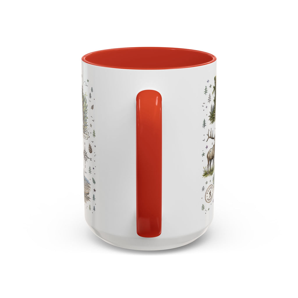 Olympic Coffee Mug | National Park Hiking Rainforest Gift | Accent Color Ceramic 11oz 15oz
