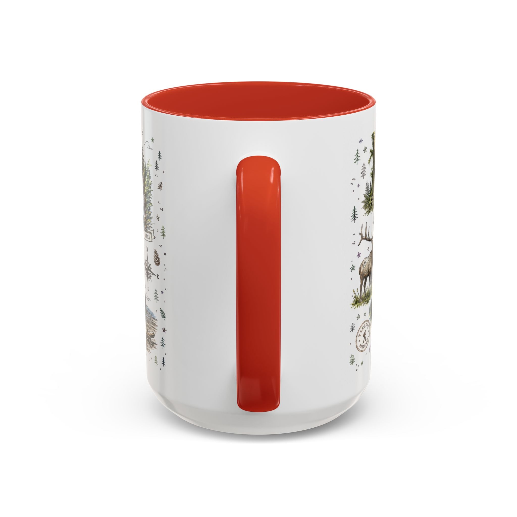 Olympic Coffee Mug | National Park Hiking Rainforest Gift | Accent Color Ceramic 11oz 15oz