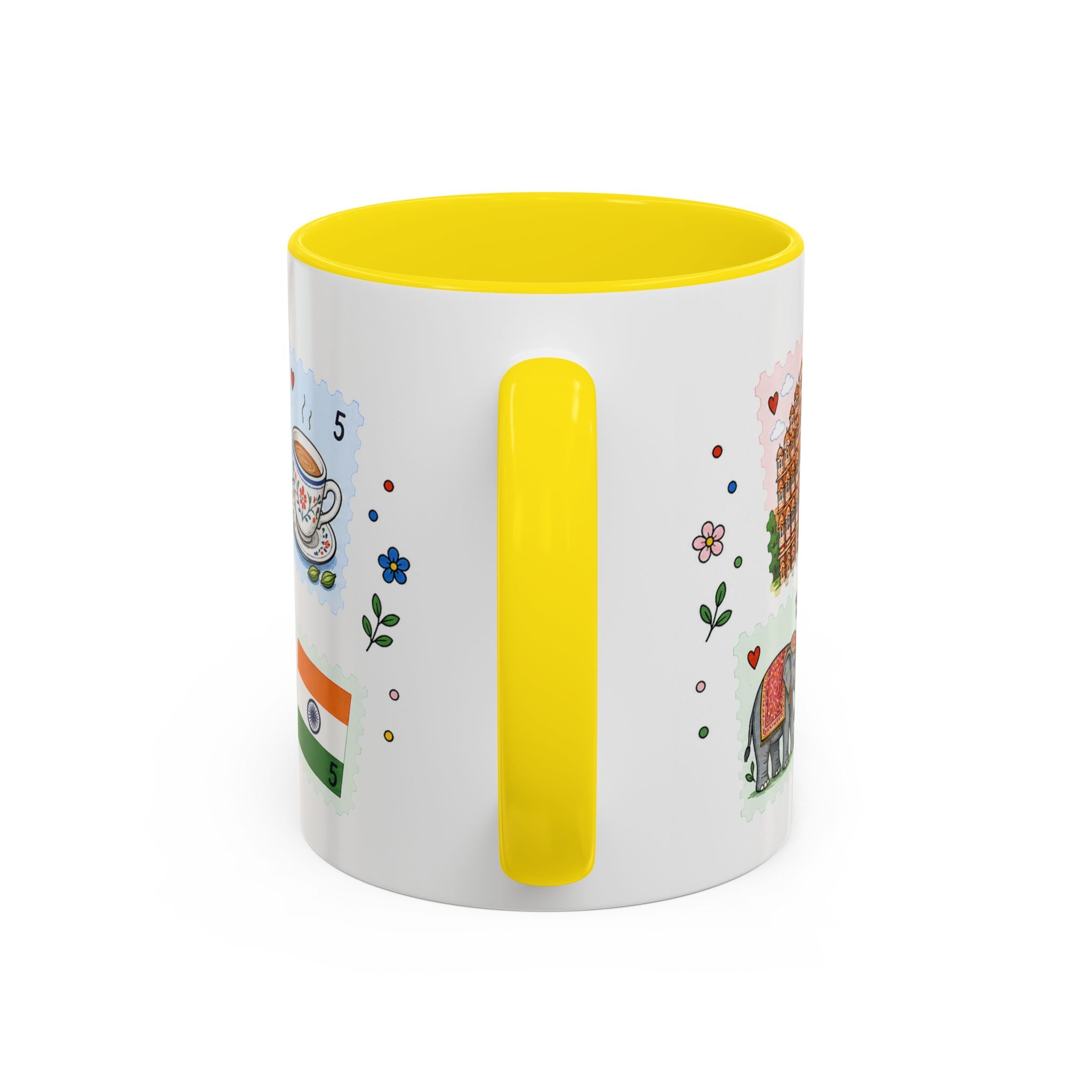 Jaipur Coffee Mug | Postage Stamp Collage Mug | Travel Souvenir Accent Cup 11oz 15oz