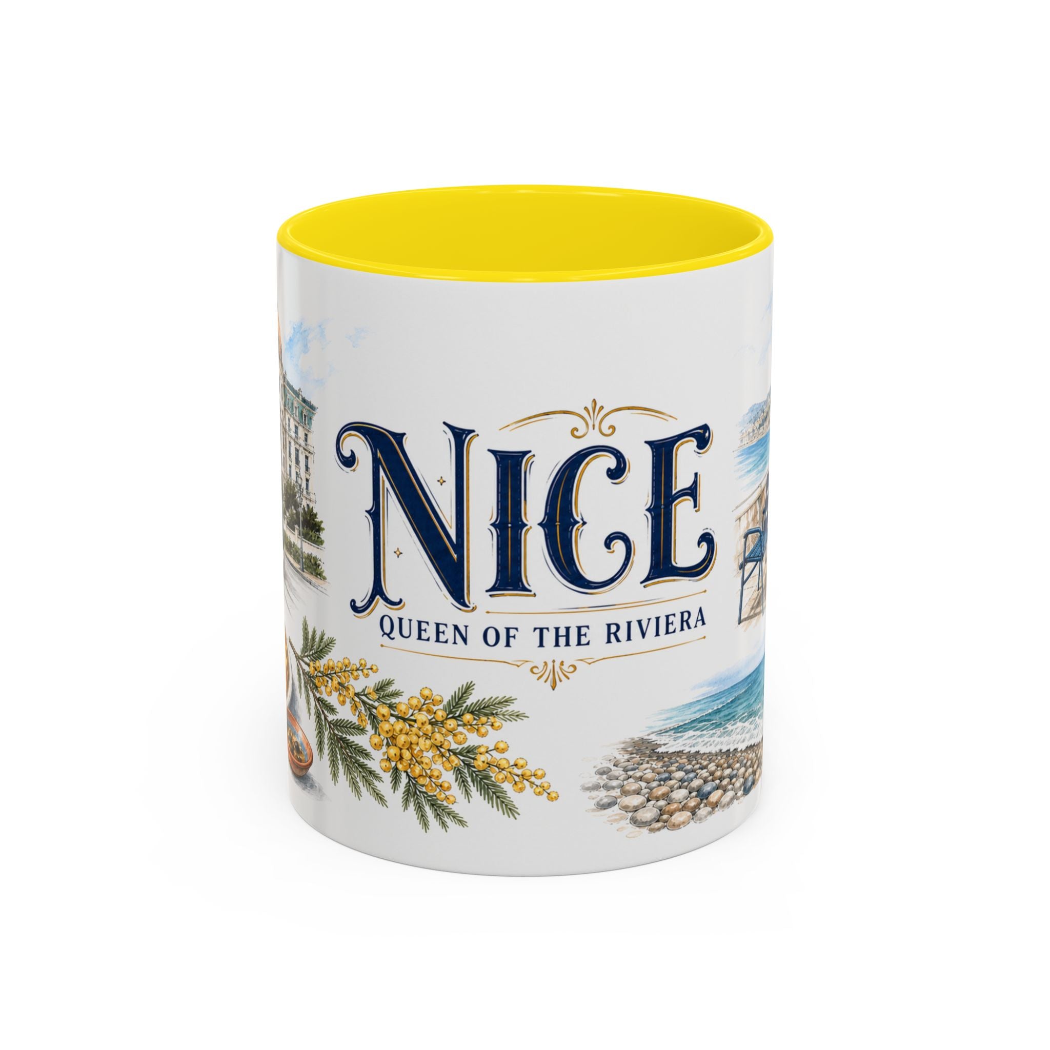 Nice Coffee Mug | France Travel Souvenir | Vintage Illustrated City Gift | 11 oz 15 oz Accent Mug