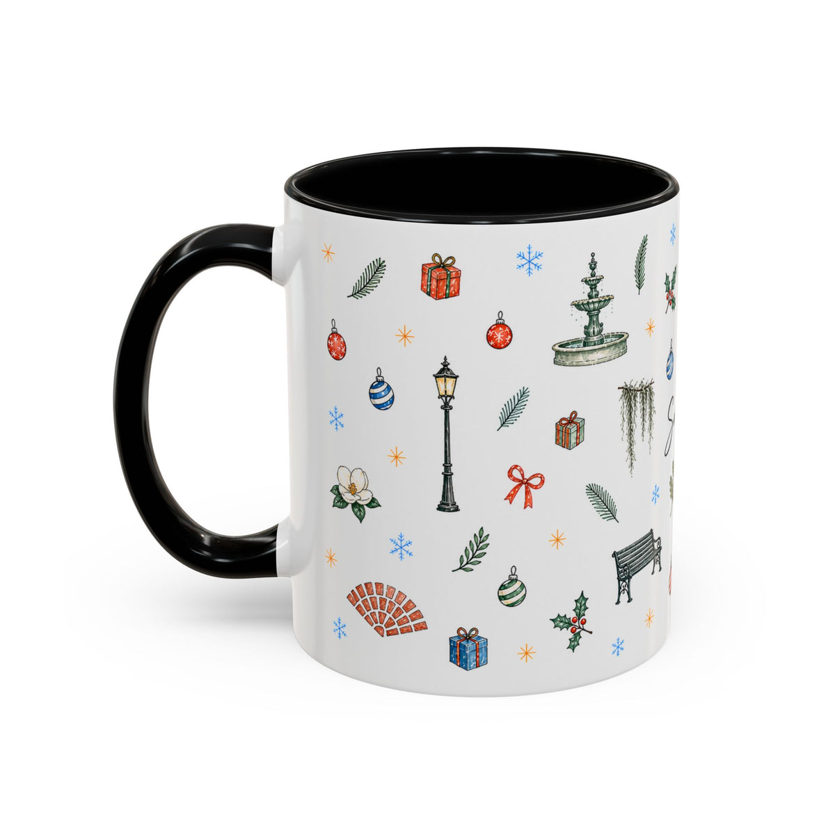 Savannah Christmas Mug | Watercolor City Souvenir, Travel Memories Cup