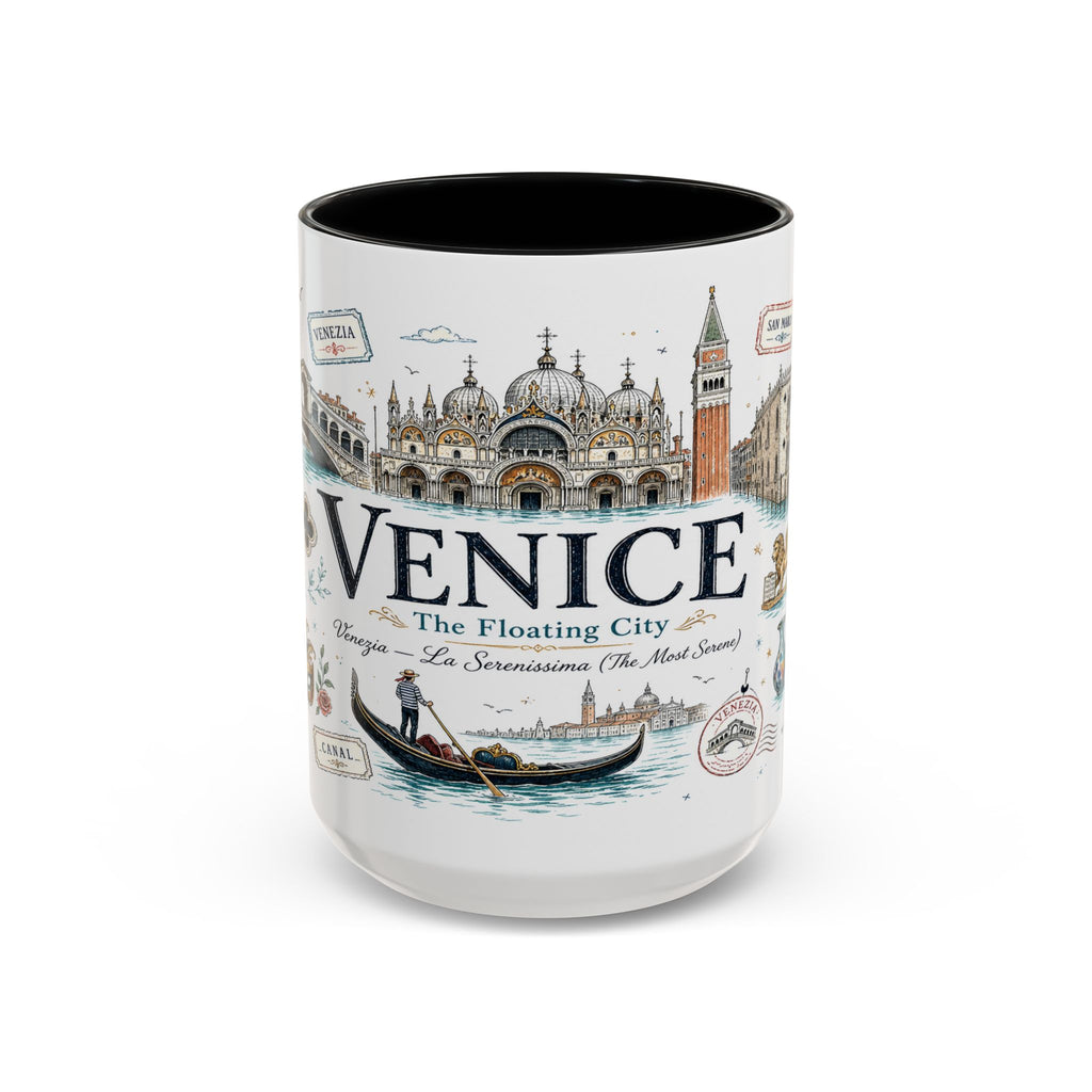 Venice Coffee Mug | Italy Souvenir Travel Gift | Accent Color Ceramic 11oz 15oz