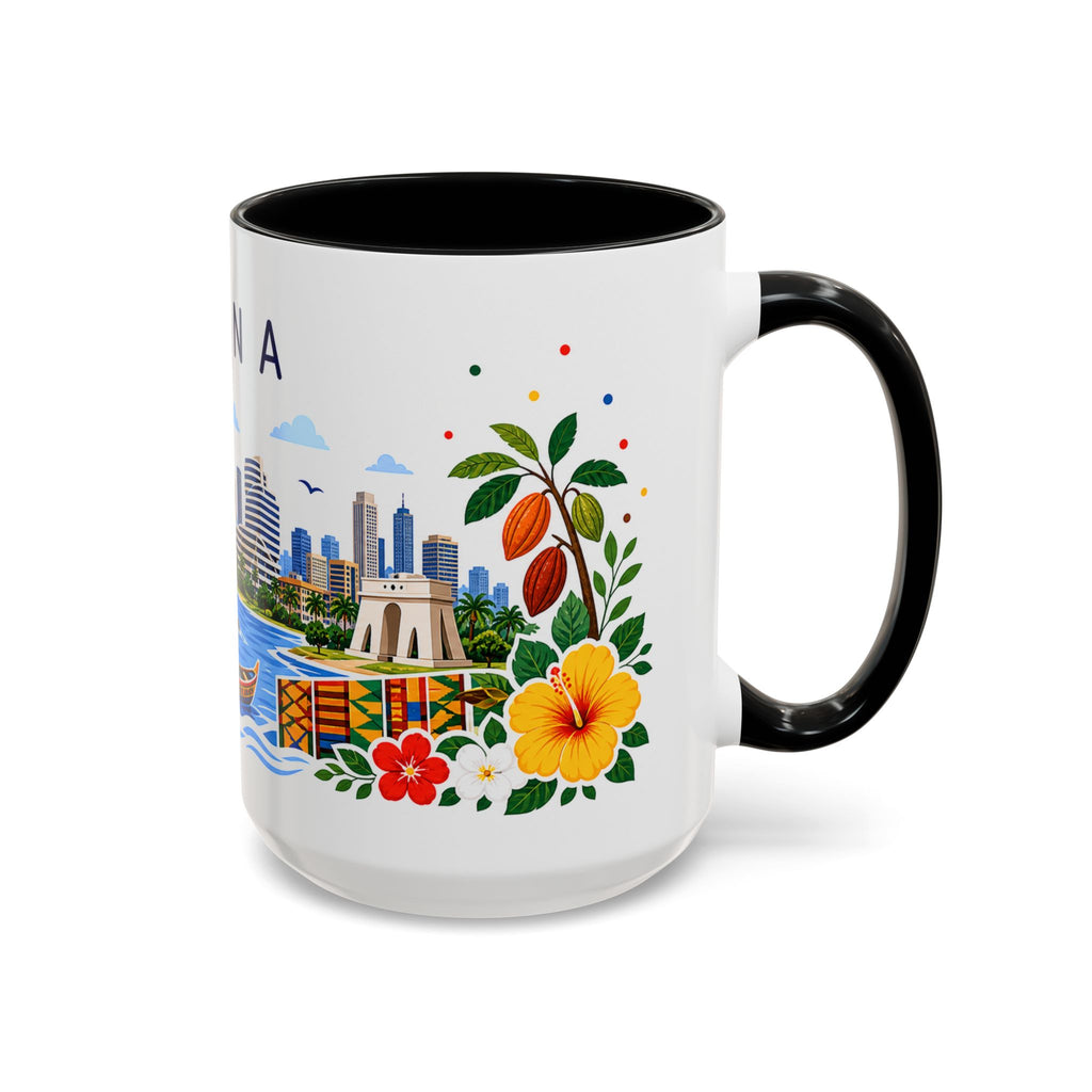 Ghana Coffee Mug | Travel Souvenir Accent Mug | Place Gift Ceramic Cup 11oz 15oz