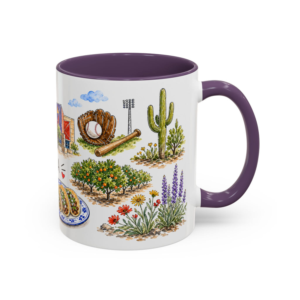 Mesa Illustrated Travel Mug | City Souvenir Accent Coffee Mug | 11oz 15oz Ceramic Cup