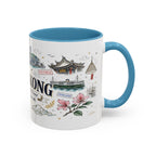 Hong Kong Coffee Mug | Asia Souvenir Travel Gift | Accent Color Ceramic 11oz 15oz