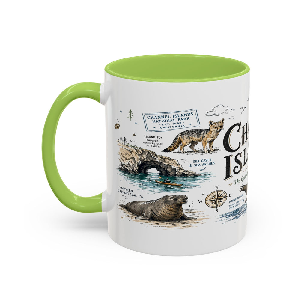 Channel Islands National Park Coffee Mug | California Island Wildlife Marine Gift | Accent Color Ceramic 11oz 15oz