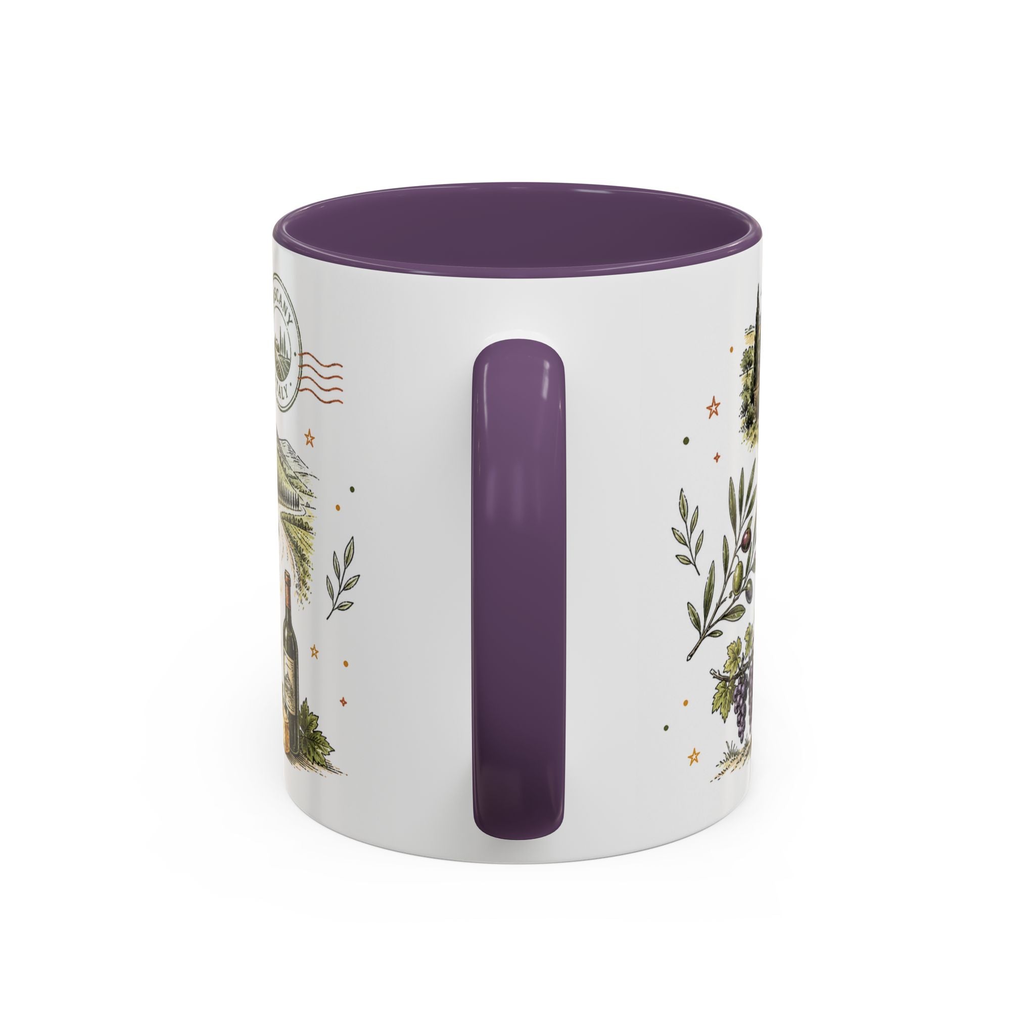 Tuscany Coffee Mug | Travel Destination Souvenir Gift | Accent Color Ceramic 11oz 15oz