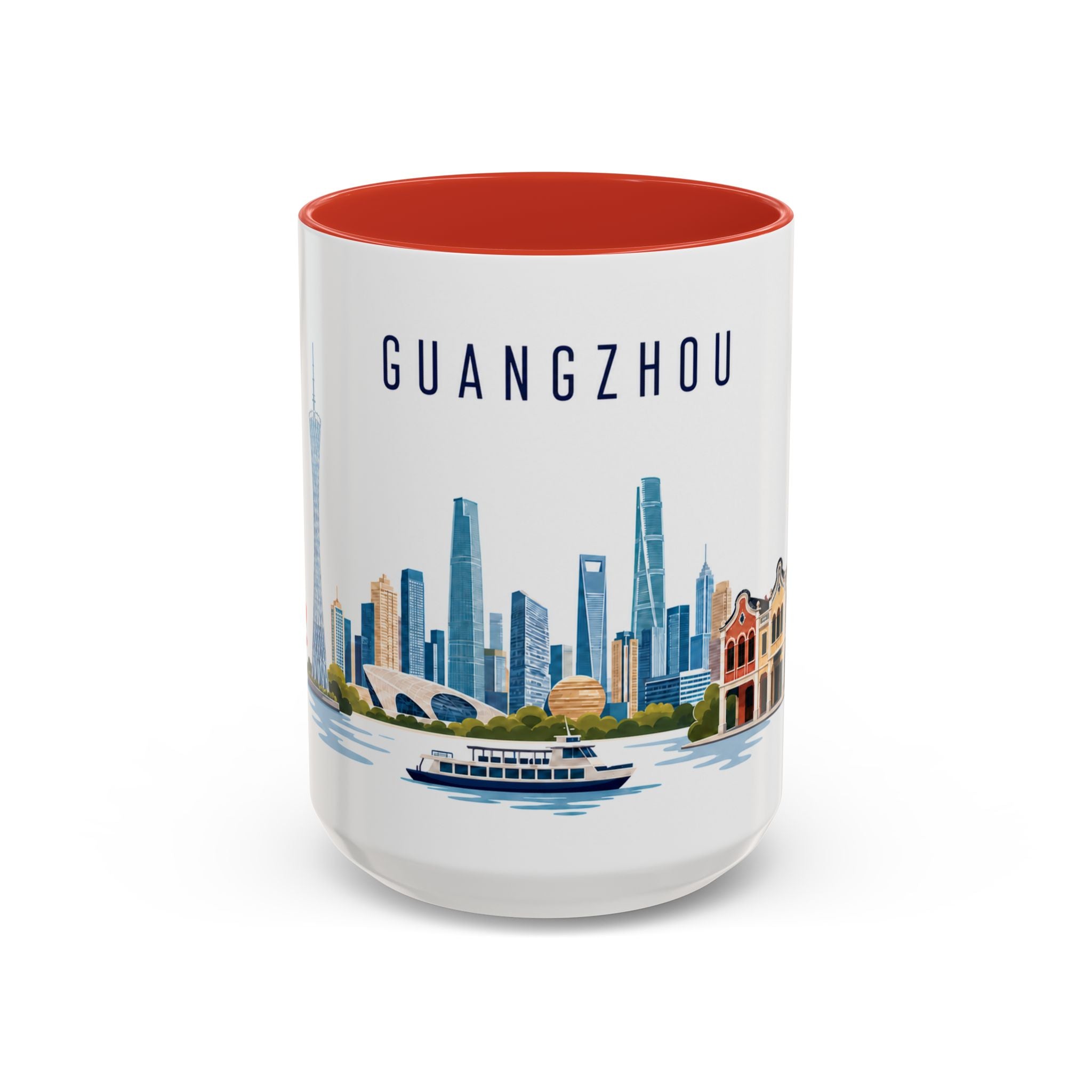 Guangzhou Coffee Mug | China Travel Souvenir | Porcelain Decal City Gift | 11oz 15oz Accent Mug