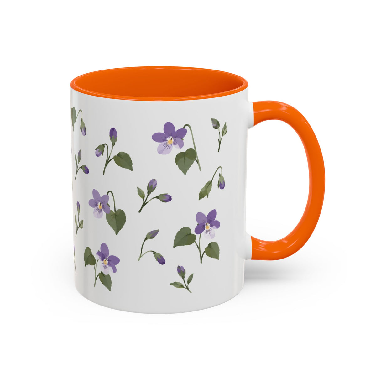 Wisconsin Wood Violet Mug, State Flower Floral Coffee Cup, 11oz Botanical Gift