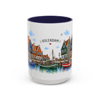 Volendam Illustrated Travel Mug | Netherlands Souvenir Accent Coffee Mug | 11oz 15oz Ceramic Cup