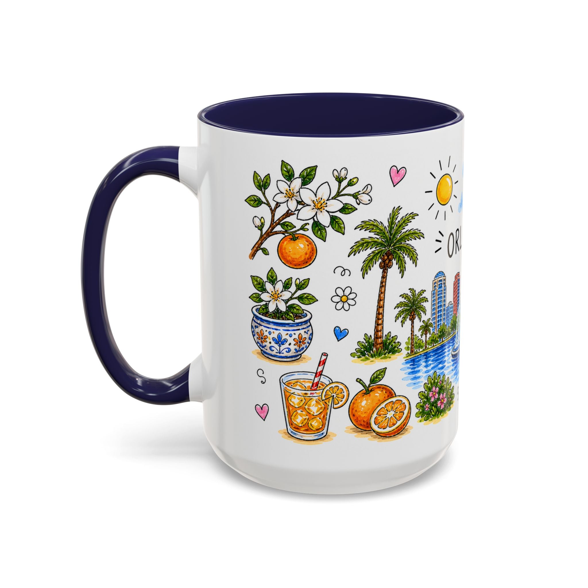 Orlando Illustrated Travel Mug | City Souvenir Accent Coffee Mug | 11oz 15oz Ceramic Cup