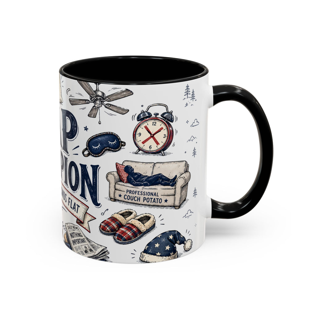Nap Champion Coffee Mug | Father's Day Gift for Dad | Accent Color Ceramic 11oz 15oz