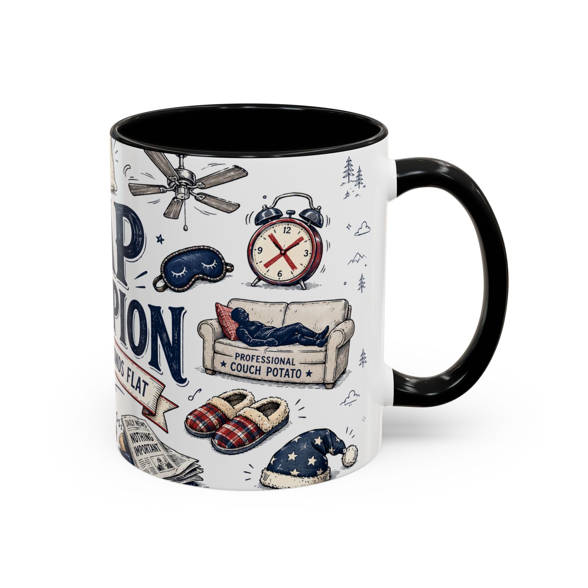 Nap Champion Coffee Mug | Father's Day Gift for Dad | Accent Color Ceramic 11oz 15oz