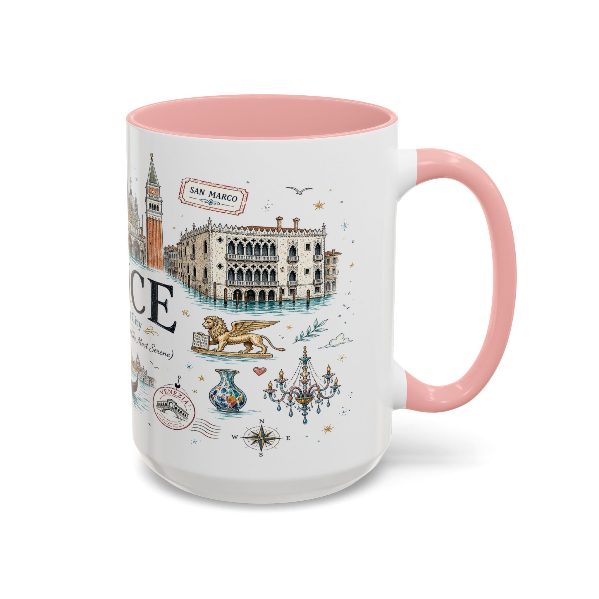 Venice Coffee Mug | Italy Souvenir Travel Gift | Accent Color Ceramic 11oz 15oz