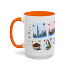 Dubai Coffee Mug | Postage Stamp Collage Mug | Travel Souvenir Accent Cup 11oz 15oz