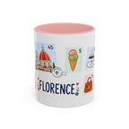 Florence Coffee Mug | Postage Stamp Collage Mug | Travel Souvenir Accent Cup 11oz 15oz