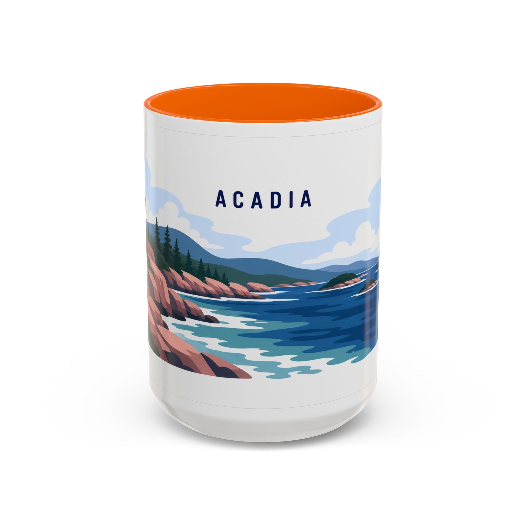 Acadia National Park Coffee Mug | Solid Color Block Park Souvenir | 11oz 15oz Accent Mug