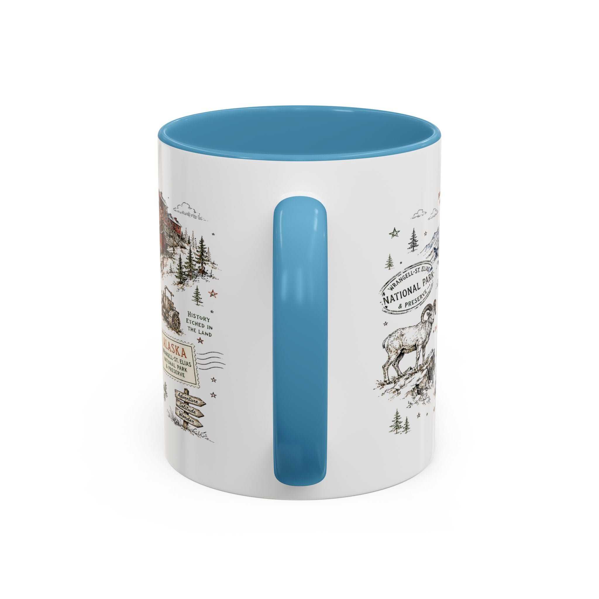 Wrangell-St. Elias National Park Coffee Mug | Alaska Wilderness Climbing Gift | Accent Color Ceramic 11oz 15oz