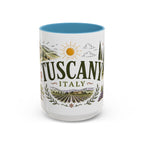 Tuscany Coffee Mug | Travel Destination Souvenir Gift | Accent Color Ceramic 11oz 15oz