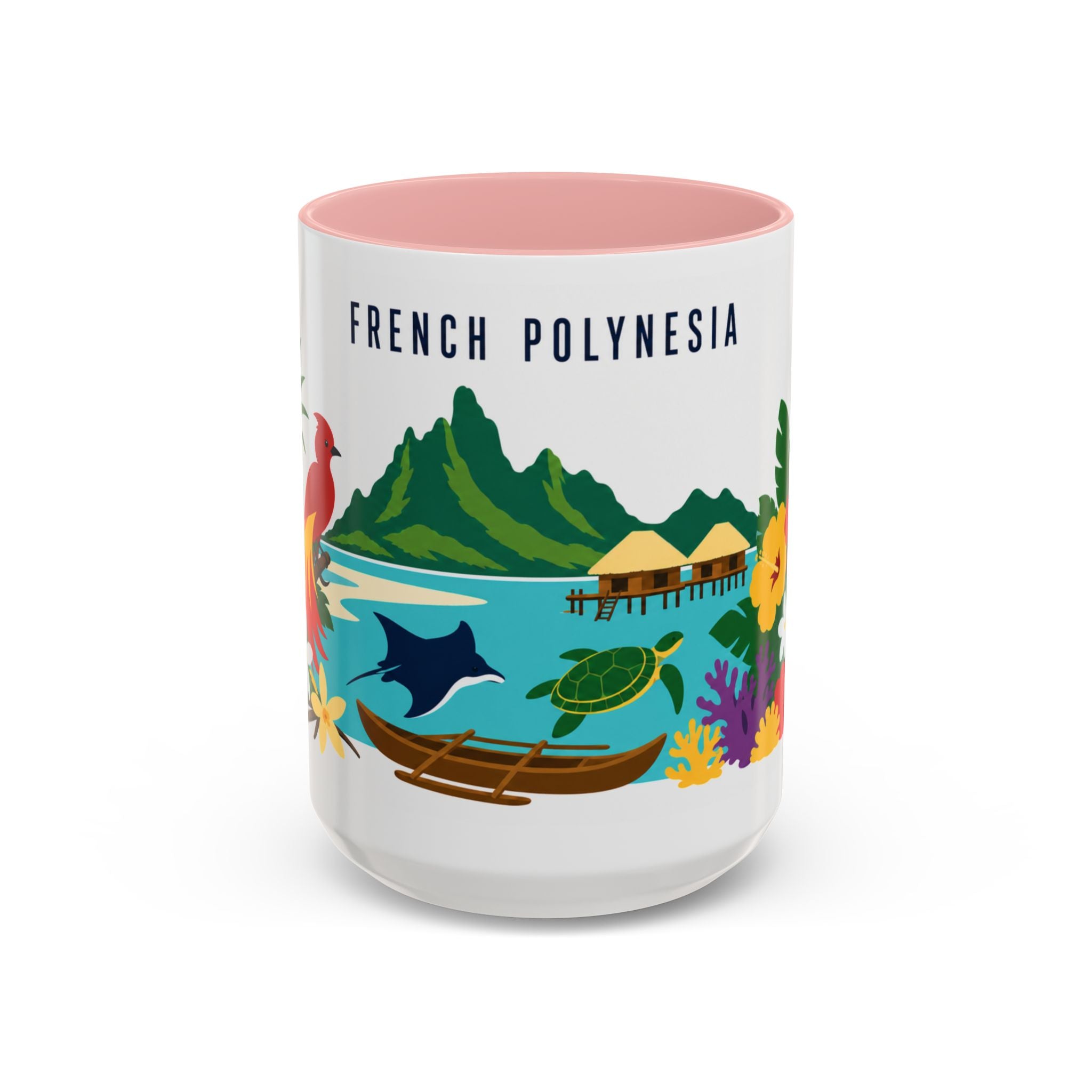 French Polynesia Coffee Mug | Travel Souvenir Accent Mug | Country Gift Ceramic Cup 11oz 15oz
