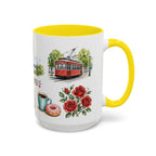 Portland Illustrated Travel Mug | City Souvenir Accent Coffee Mug | 11oz 15oz Ceramic Cup