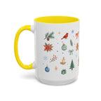 Woodland Christmas Mug | Deer Bird Watercolor Holiday Gift | Accent Cup 11oz 15oz